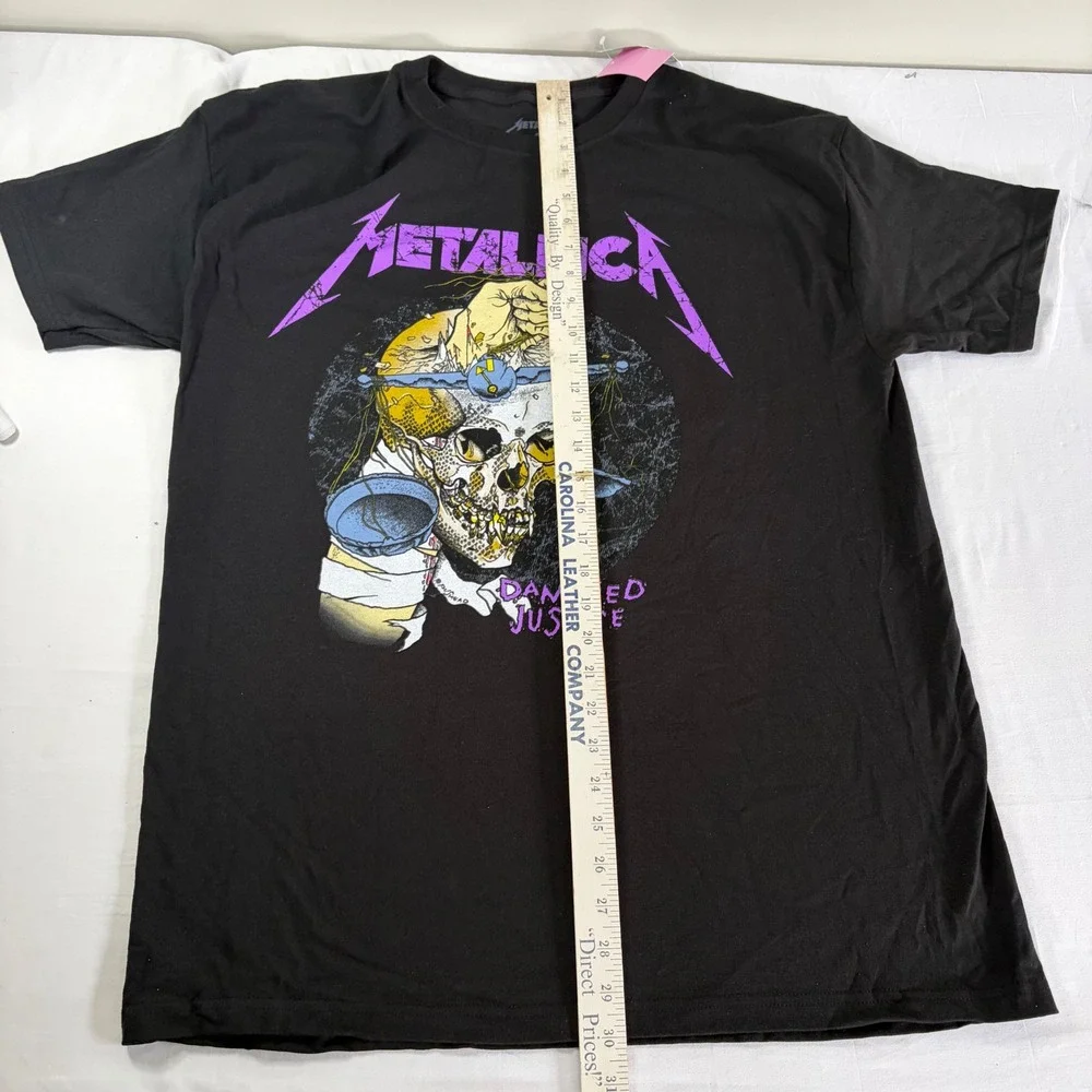 Metallica Damaged‎ Justice Graphic T-Shirt Black Pushead Skull Band Tee SM/MD